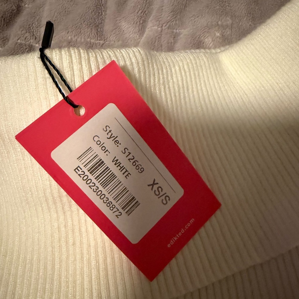 Edikted Cream Ribbed Knit Top - Picture 3 of 4